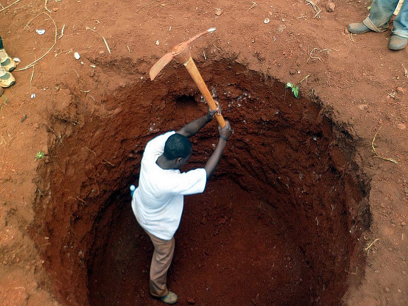Excavation of Hand Dug Well in Uganda
